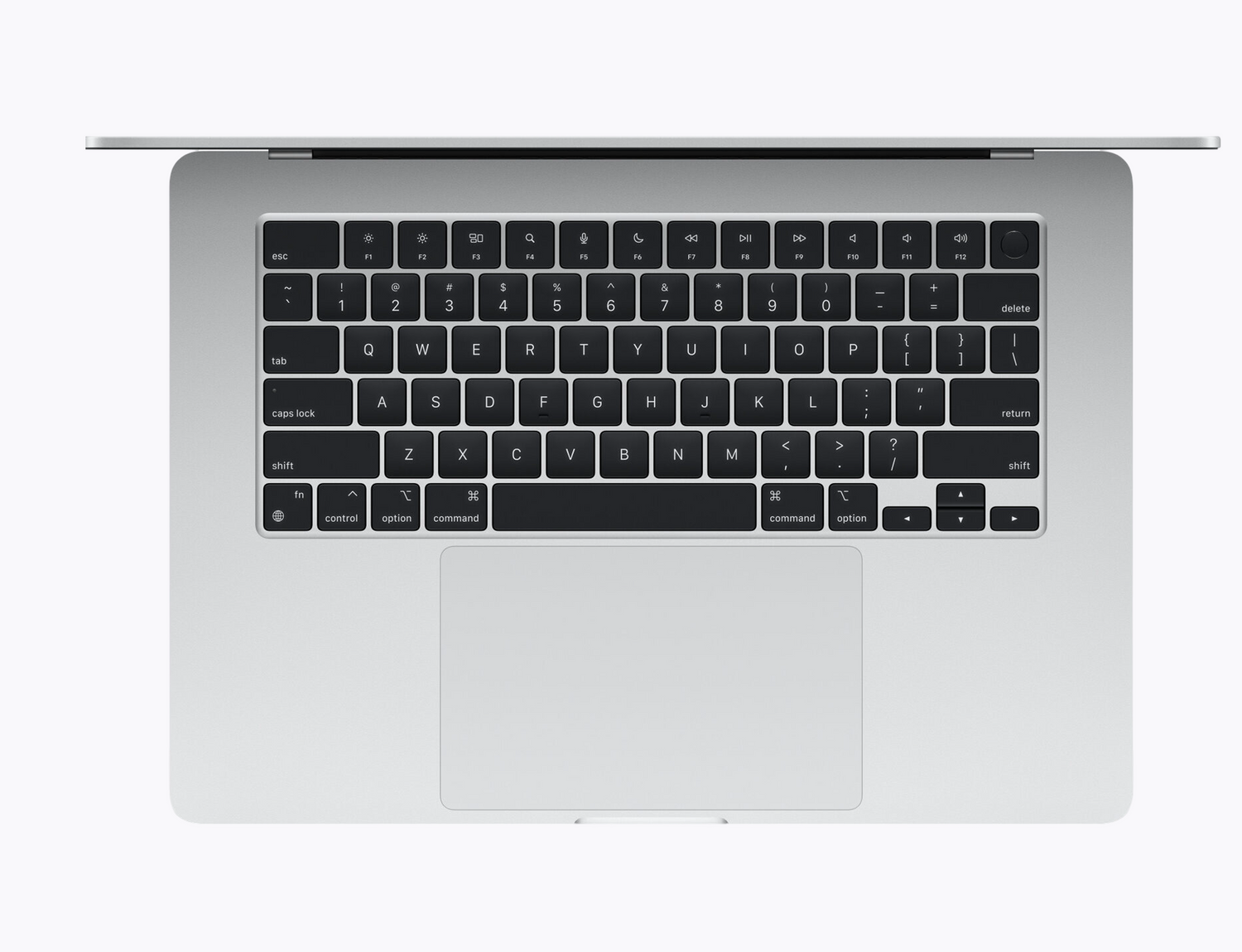 MacBook Air 15 M4 Sky Blue keyboard view