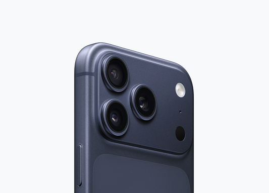 Apple iPhone 17 Pro Max 1TB Deep Blue back panel camera close-up