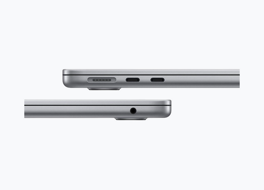 MacBook Air 15-inch M4 Silver ports including USB-C and MagSafe charging