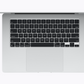 MacBook Air 15 M4 Sky Blue keyboard view
