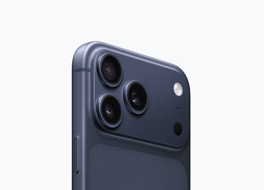 Apple iPhone 17 Pro Max 2TB Deep Blue back camera close-up

