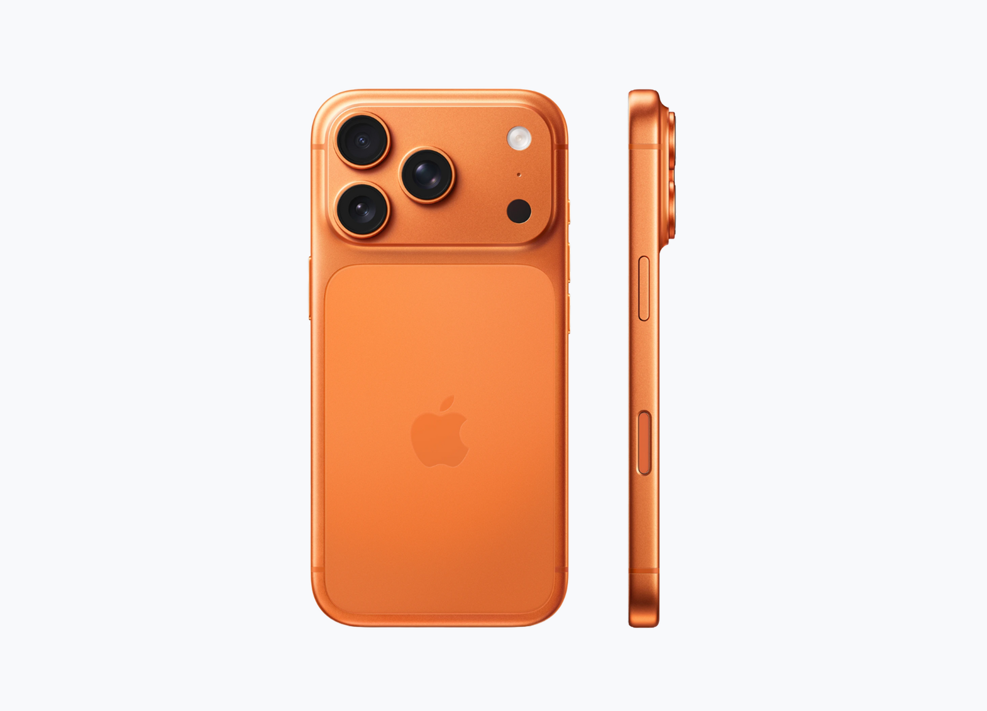 Apple iPhone 17 Pro Max 1TB Cosmic Orange side profile slim design
