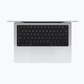 Apple MacBook Pro Silver keyboard and trackpad close-up
