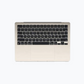 MacBook Air 13 MC6A4 M4 Starlight keyboard close-up
